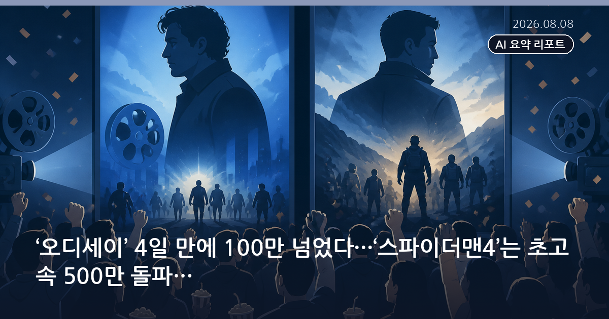 ‘오디세이’ 4일 만에 100만 넘었다···‘스파이더맨4’는 초고속 500만 돌파