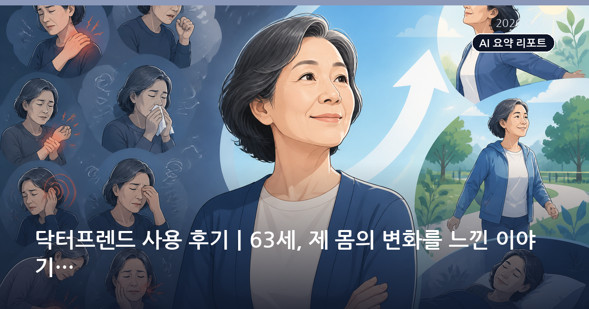 닥터프렌드 사용 후기｜63세, 제 몸의 변화를 느낀 이야기