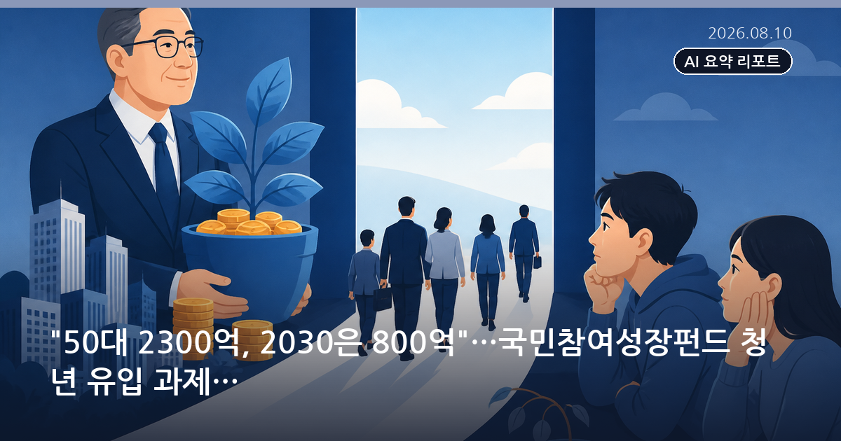 "50대 2300억, 2030은 800억"…국민참여성장펀드 청년 유입 과제