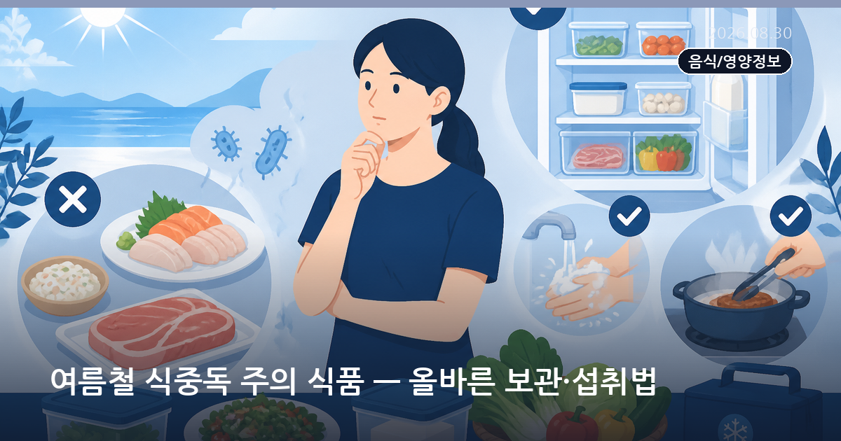 여름철 식중독 주의 식품 — 올바른 보관·섭취법