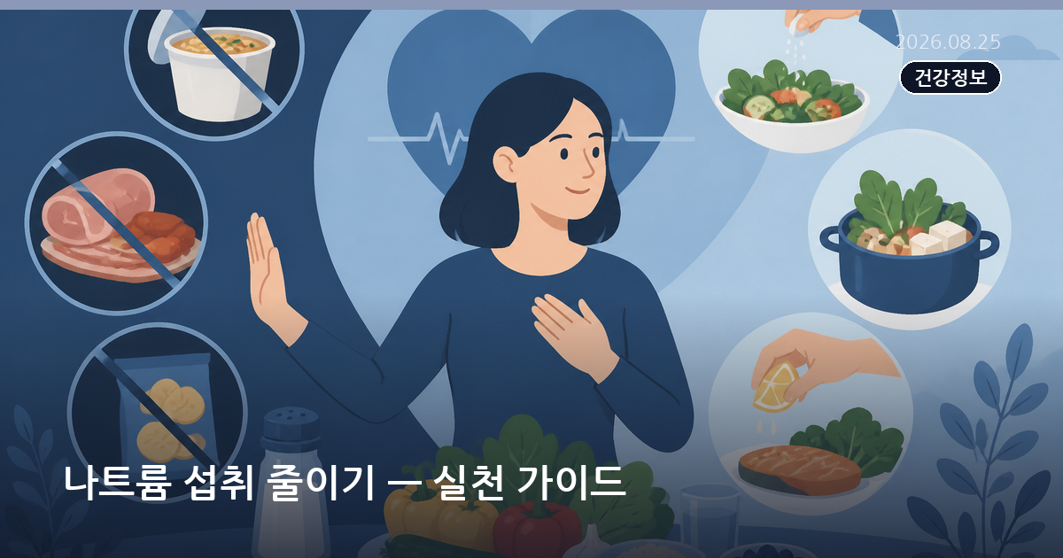 나트륨 섭취 줄이기 — 실천 가이드