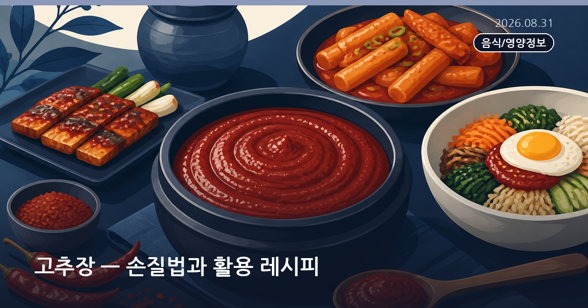 고추장 — 손질법과 활용 레시피
