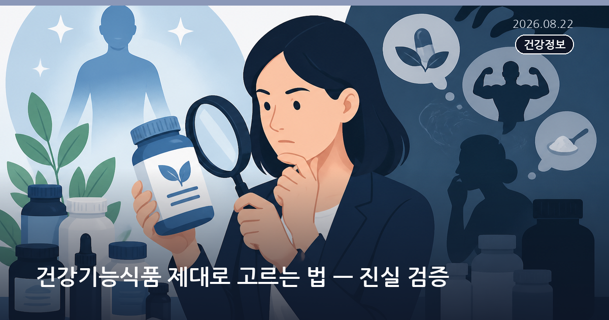 건강기능식품 제대로 고르는 법 — 진실 검증