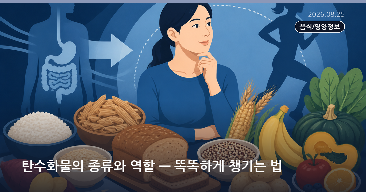 탄수화물의 종류와 역할 — 똑똑하게 챙기는 법