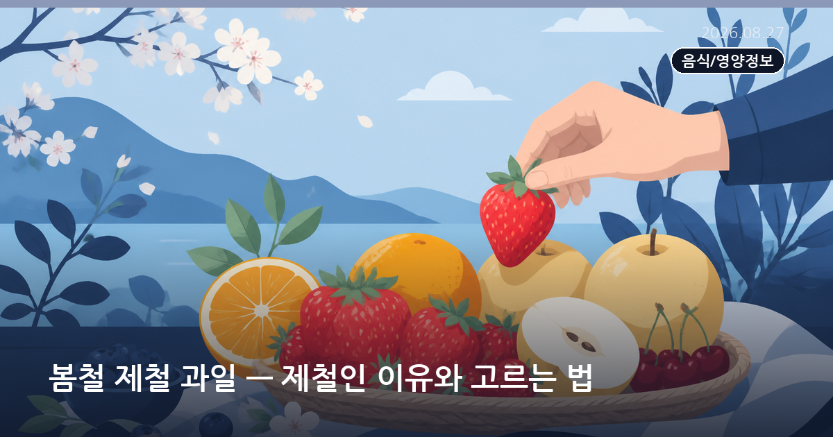봄철 제철 과일 — 제철인 이유와 고르는 법