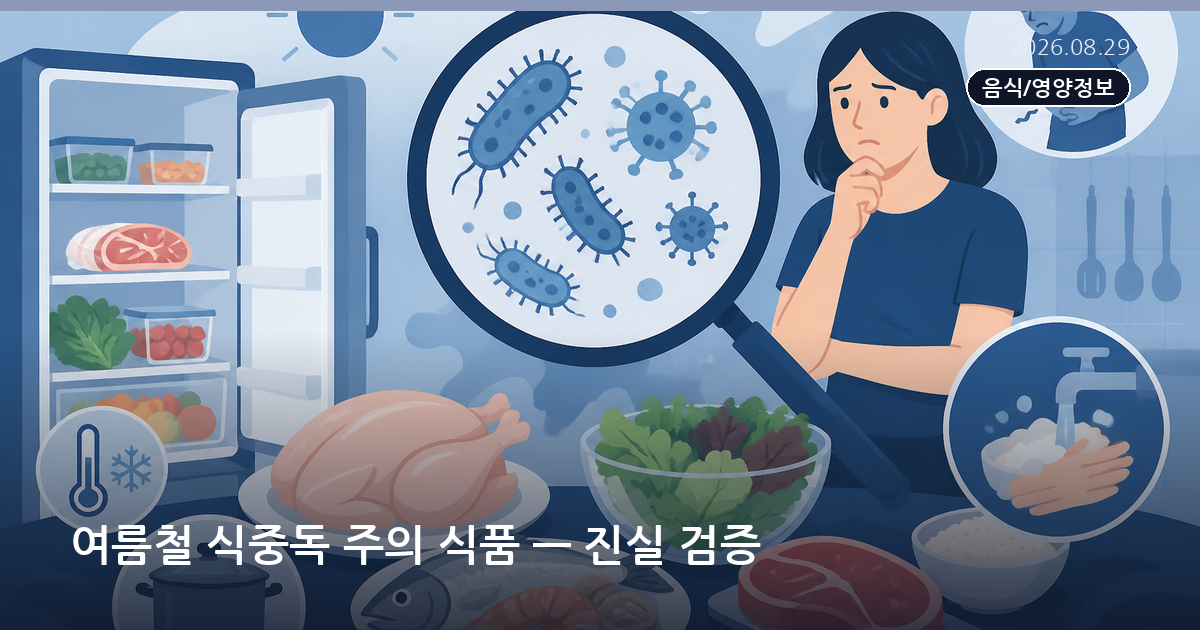 여름철 식중독 주의 식품 — 진실 검증