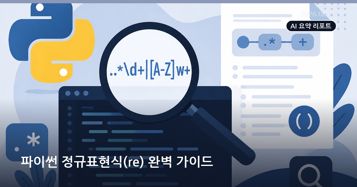 파이썬 정규표현식(re) 완벽 가이드