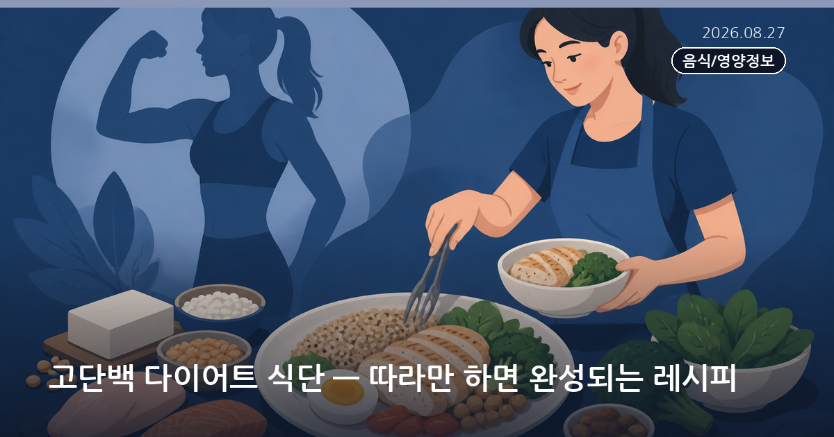 고단백 다이어트 식단 — 따라만 하면 완성되는 레시피
