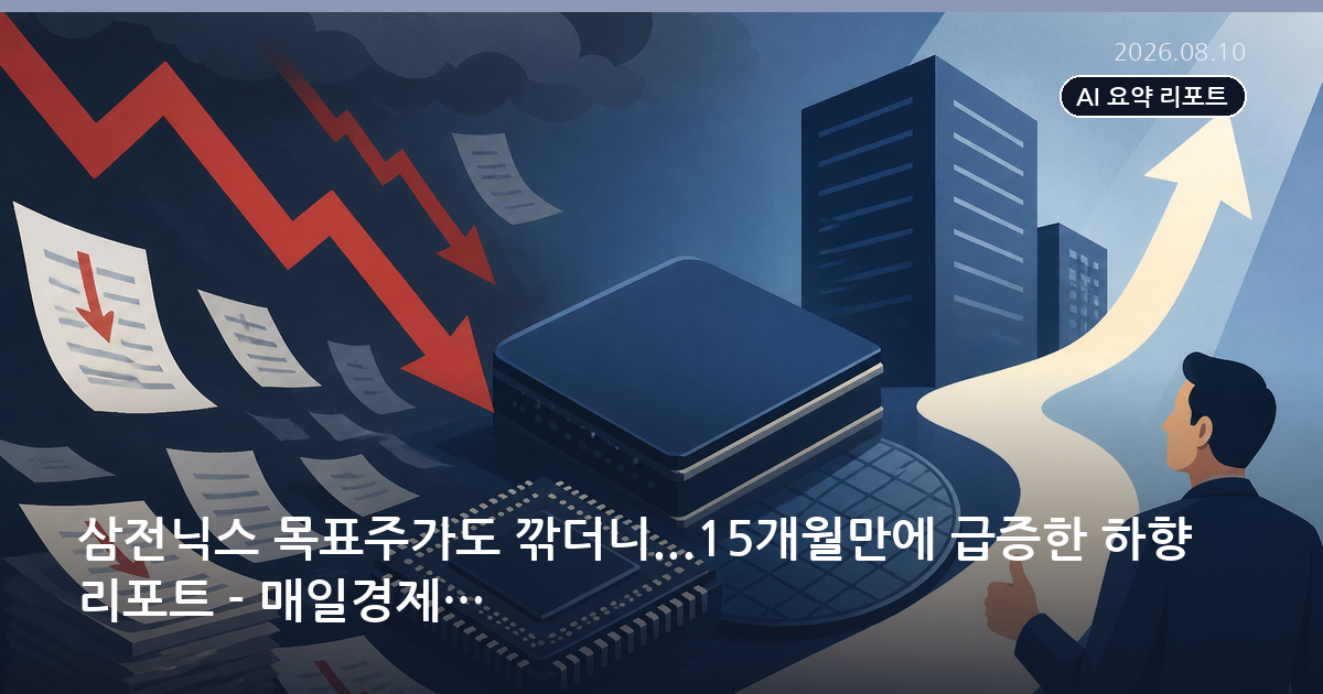 삼전닉스 목표주가도 깎더니...15개월만에 급증한 하향 리포트 - 매일경제