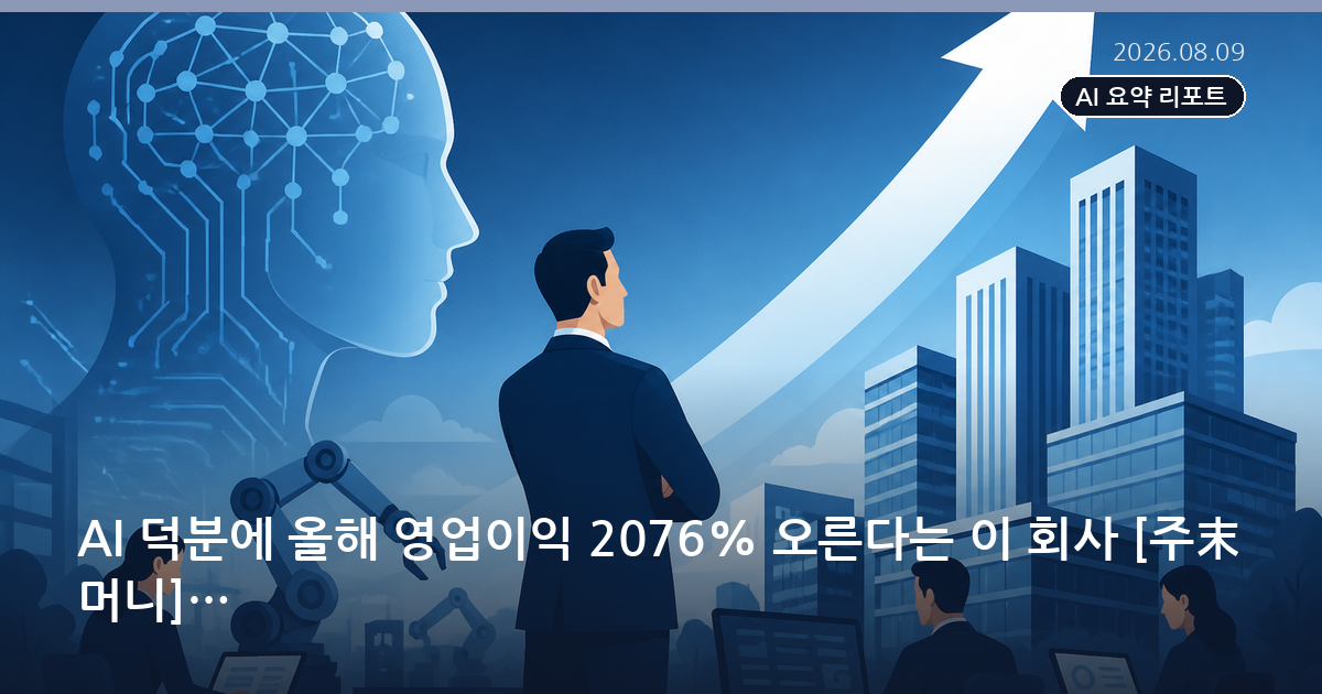 AI 덕분에 올해 영업이익 2076% 오른다는 이 회사 [주末머니]