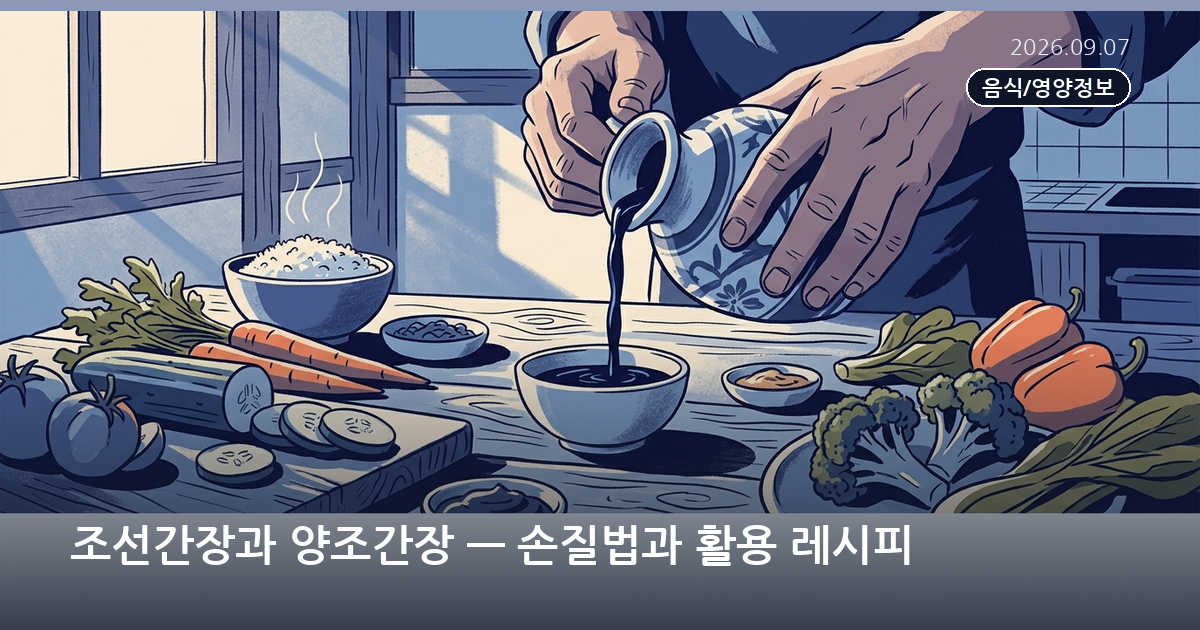 조선간장과 양조간장 — 손질법과 활용 레시피