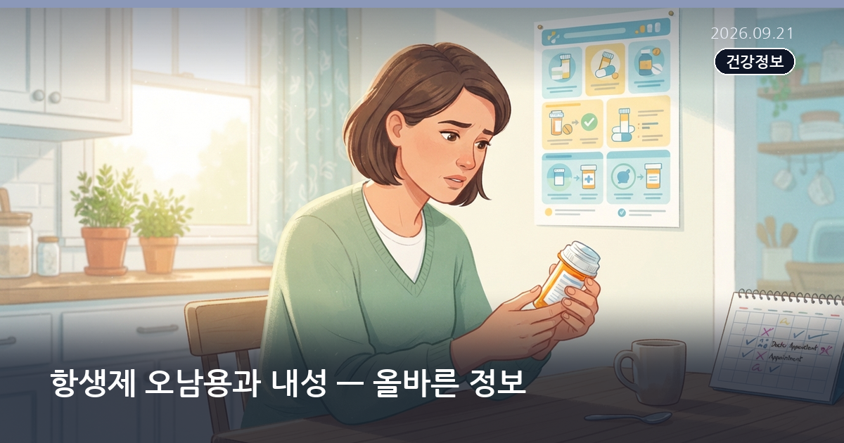 항생제 오남용과 내성 — 올바른 정보