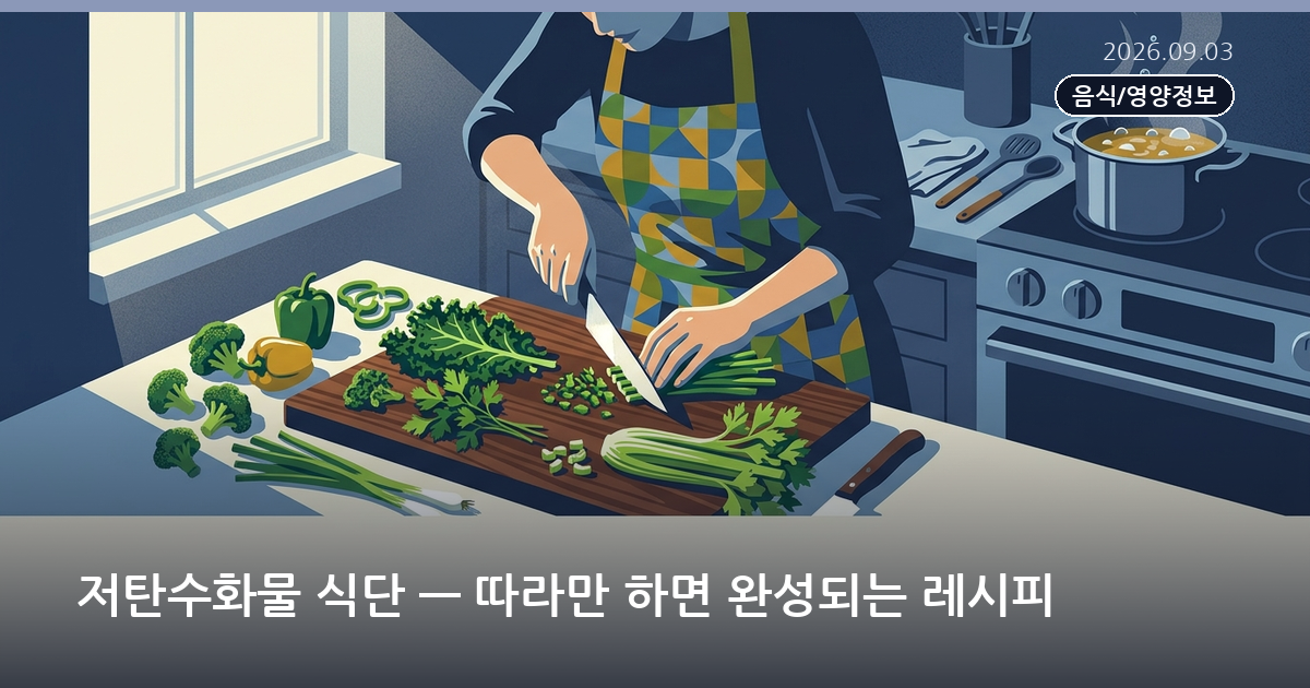저탄수화물 식단 — 따라만 하면 완성되는 레시피