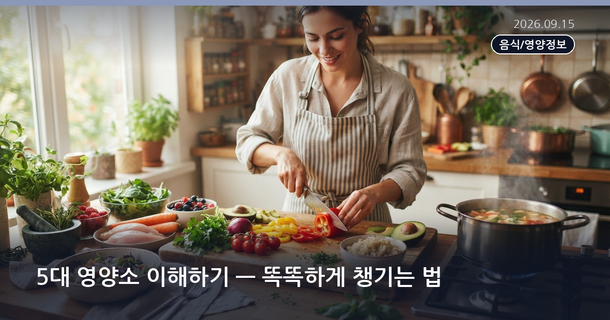 5대 영양소 이해하기 — 똑똑하게 챙기는 법