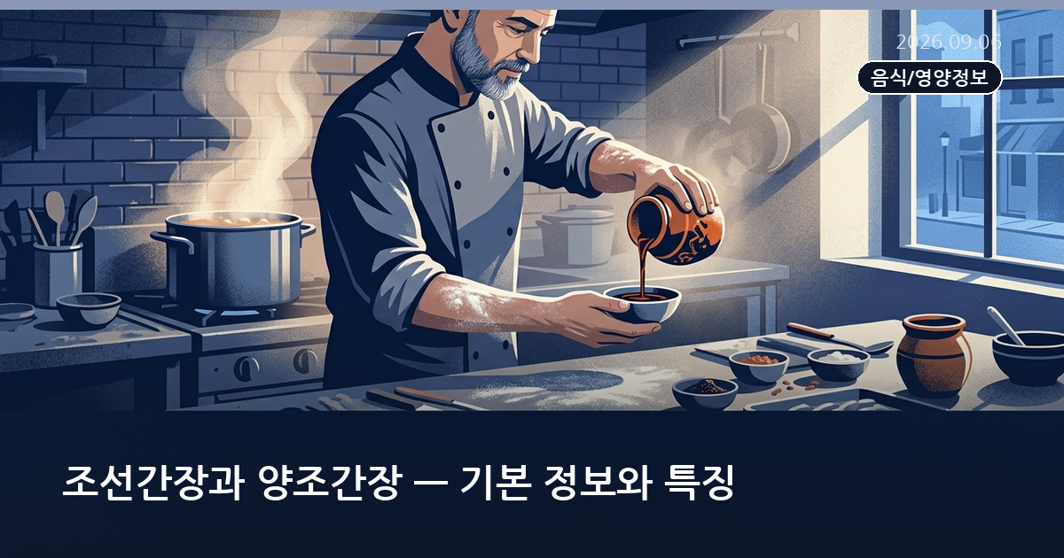 조선간장과 양조간장 — 기본 정보와 특징