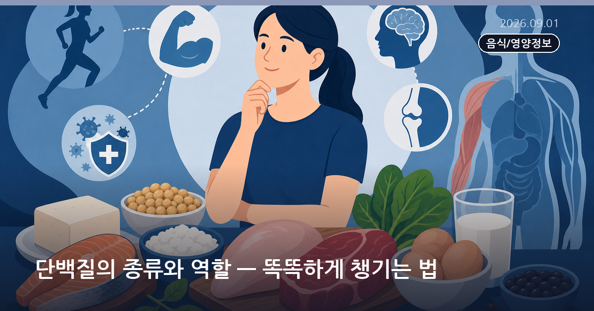 단백질의 종류와 역할 — 똑똑하게 챙기는 법