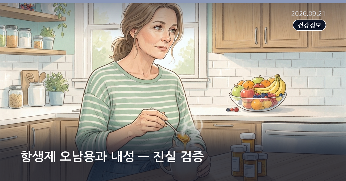 항생제 오남용과 내성 — 진실 검증