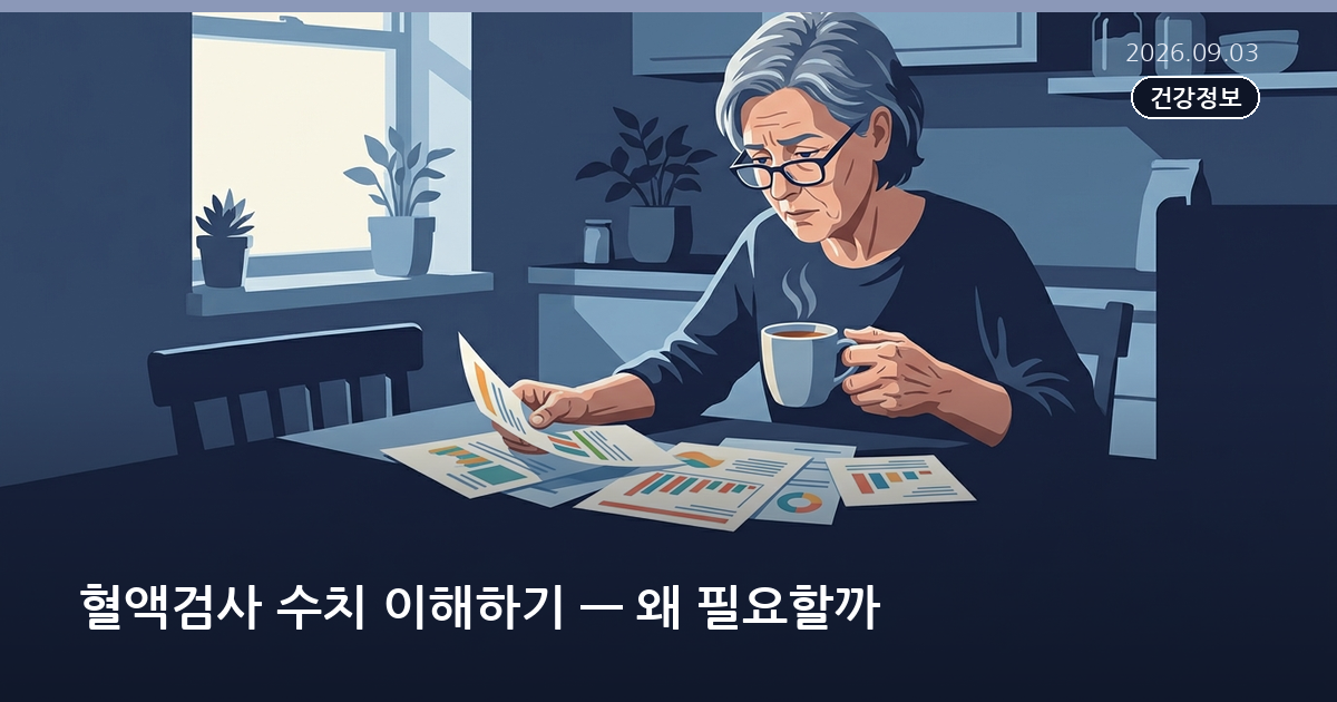 혈액검사 수치 이해하기 — 왜 필요할까