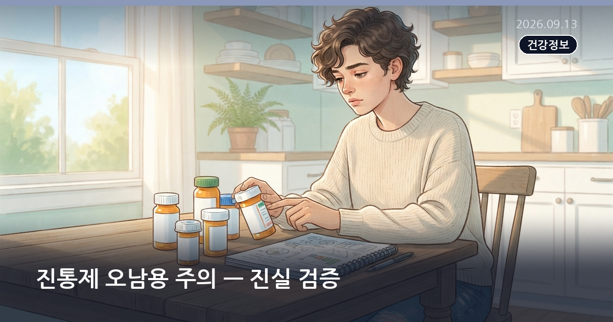 진통제 오남용 주의 — 진실 검증
