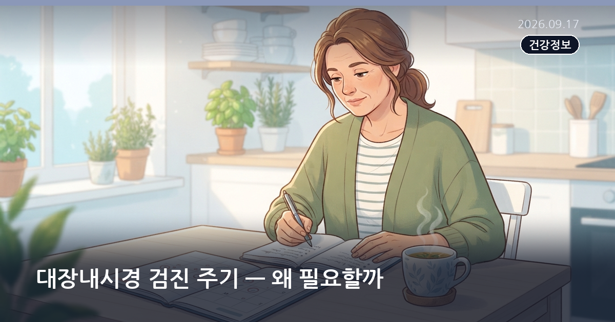 대장내시경 검진 주기 — 왜 필요할까