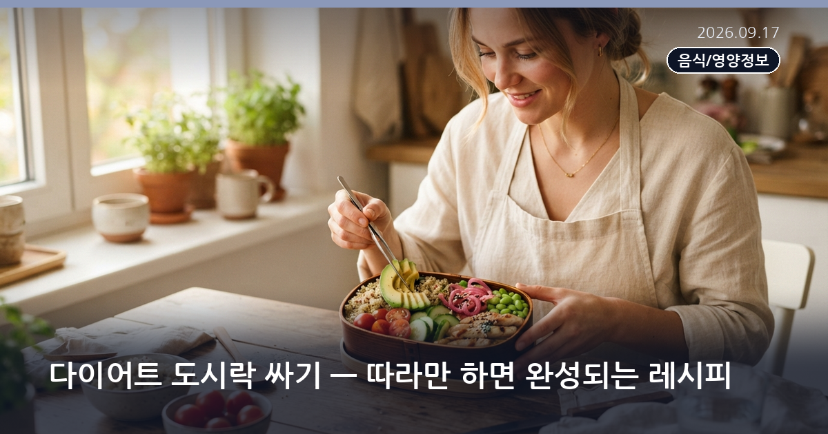 다이어트 도시락 싸기 — 따라만 하면 완성되는 레시피