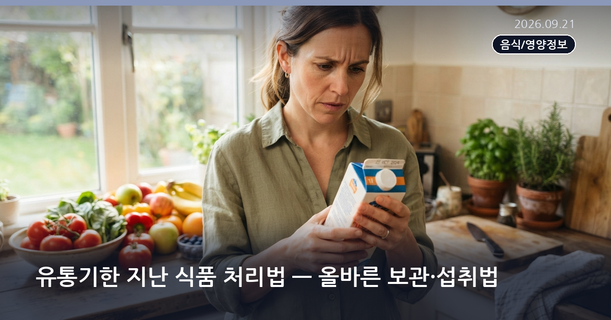 유통기한 지난 식품 처리법 — 올바른 보관·섭취법