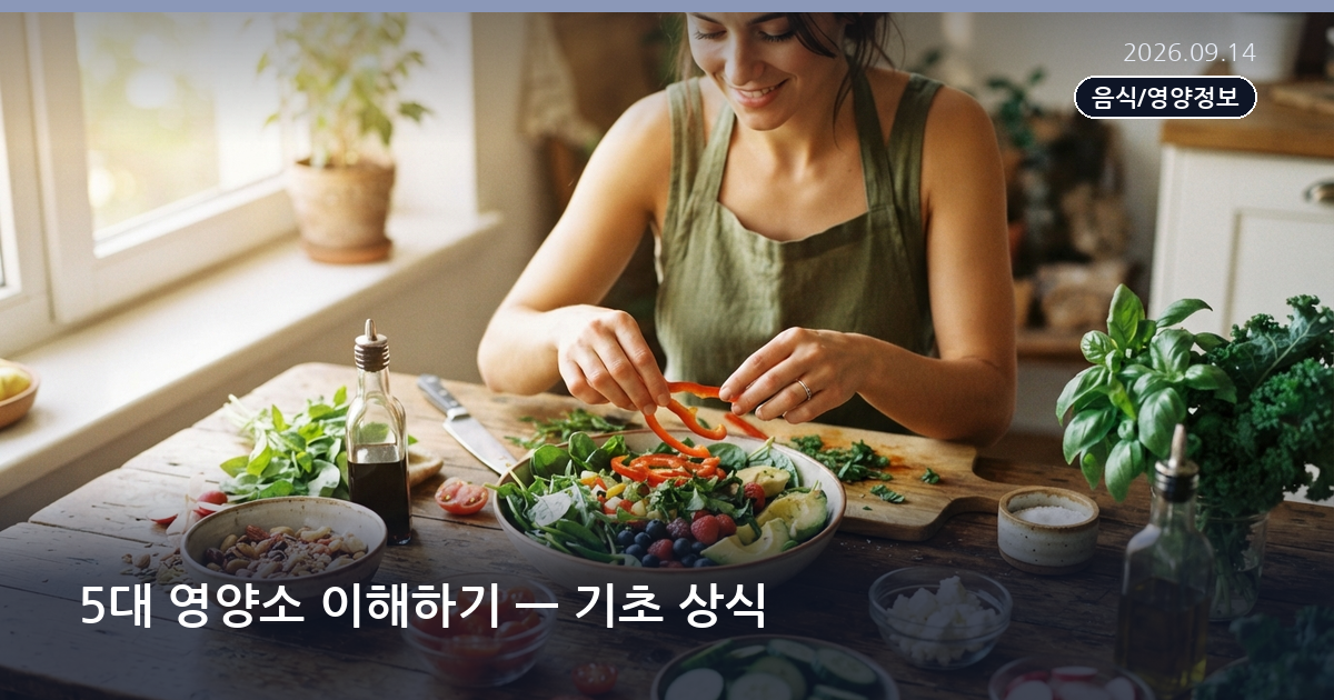 5대 영양소 이해하기 — 기초 상식