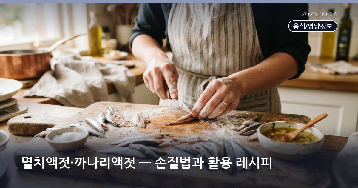 멸치액젓·까나리액젓 — 손질법과 활용 레시피