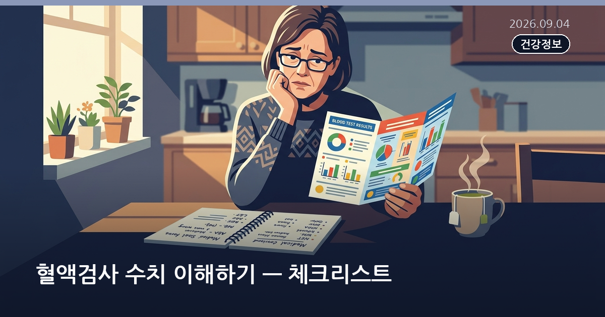 혈액검사 수치 이해하기 — 체크리스트
