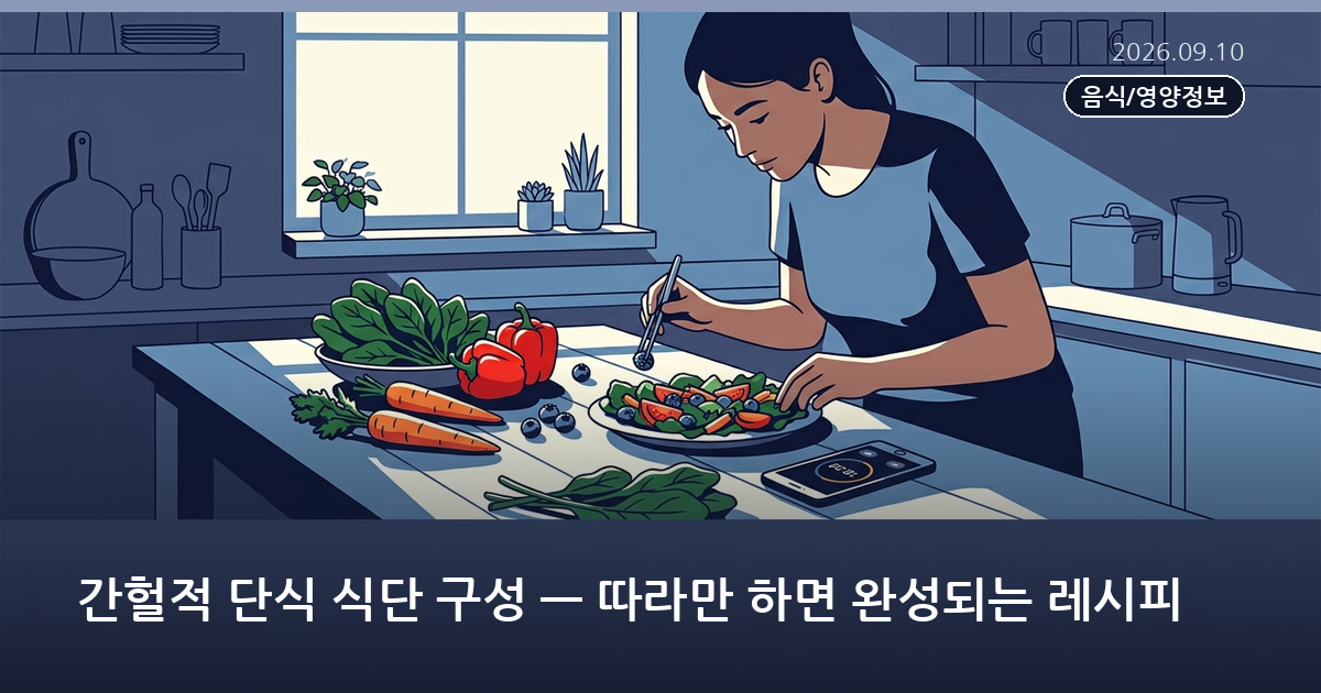 간헐적 단식 식단 구성 — 따라만 하면 완성되는 레시피